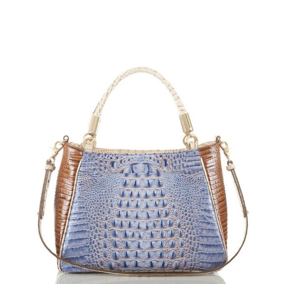 Brahmin Medium Rudy Tote Denim Washed Indigo Ipanema Leather Bag - Picture 8 of 11